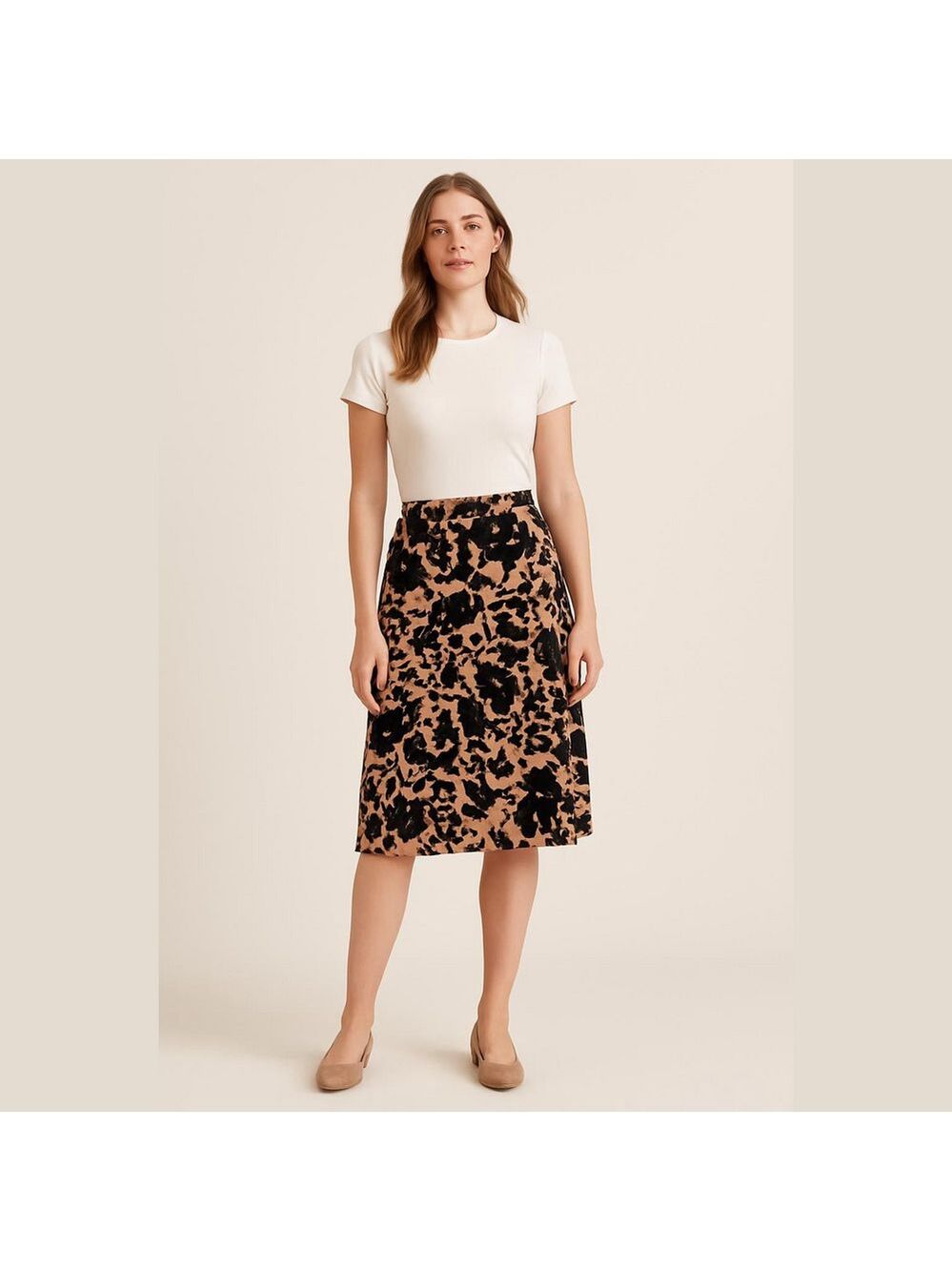 Vintage Floral A Line Skirt Stretchy